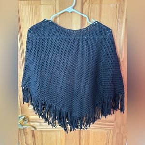 Black Knit Poncho